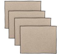 Lot de 4 sets de table coton 37x50 cm HONO beige sable