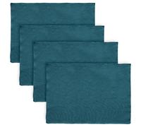 Lot de 4 sets de table coton 37x50 cm HONO bleu canard
