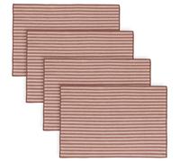 Lot de 4 sets de table coton 37x50 cm LILI marron terre cuite