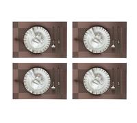 Lot de 4 sets de table de cuisine de 45 x 30 cm, adaptés pour la cuisine ou les repas décontractés. Conçus pour une utilisation durable avec une bonne durabilité et cohérence (marron)