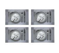 Lot de 4 sets de table de cuisine de 45 x 30 cm, adaptés pour la cuisine ou les repas décontractés. Conçus pour une utilisation durable avec une bonne durabilité et cohérence (argenté)