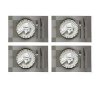 Lot de 4 sets de table de cuisine de 45 x 30 cm, adaptés pour la cuisine ou les repas décontractés. Conçus pour une utilisation durable avec une bonne durabilité et cohérence (gris argenté)