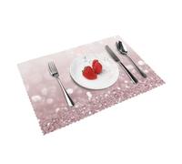 Lot de 4 sets de table de Noël roses pour table de salle à manger