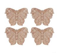 Lot de 4 sets de table décoratifs en PVC en forme de papillon pour table de salle à manger, résistants à la chaleur et faciles à nettoyer, draps de table décoratifs en plusieurs couleurs (marron)