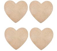 Lot de 4 sets de table dorés lavables en forme de cœur avec sous-verres de table imperméables et creux pour la maison, la cuisine, le restaurant