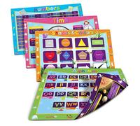 Lot de 4 sets de table double face pour enfants - Éducation élémentaire - Facile à nettoyer - 8 motifs