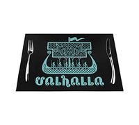 Lot de 4 sets de table Drakkar Ship Viking lavables en PVC pour table à manger, convient pour les sets de table de cuisine, 30 x 45 cm