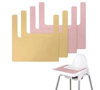 Lot de 4 sets de table durables pour chaise haute IKEA, propres et hygiéniques, adaptés pour IKEA Antilop Highchai, pour les tout-petits et les bébés (kaki/rose)