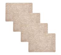 Lot de 4 sets de table élégants double face en cuir synthétique lavables, protection contre la chaleur pour votre table (kaki)