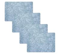 Lot de 4 sets de table élégants double face en cuir synthétique lavables, protection contre la chaleur pour votre table (bleu)