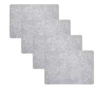 Lot de 4 sets de table élégants double face en cuir synthétique lavables, protection contre la chaleur pour votre table (gris)