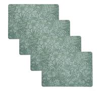 Lot de 4 sets de table élégants double face en cuir synthétique lavables, protection contre la chaleur pour votre table (vert)