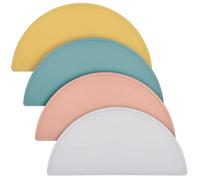 Lot de 4 sets de table en silicone - 46 x 23 cm - Antidérapants et lavables - Design demi-cercle - Multifonction - Pour le bricolage
