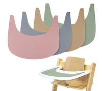 Lot de 4 sets de table en silicone pour chaise haute Stokke, propres et hygiéniques, pour chaise haute Stokke Tripp Trapp (rose + gris + kaki + vert)