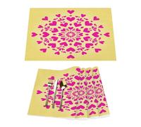 Lot de 4 sets de table en vinyle pour table de salle à manger, cuisine, résistants à la chaleur, lavables et lavables en PVC pour la Saint-Valentin