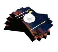 Lot de 4 sets de table en vinyle pour table de salle à manger, cuisine, résistants à la chaleur, lavables et faciles à nettoyer