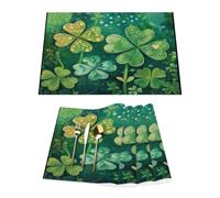 Lot de 4 sets de table en vinyle pour table de salle à manger, cuisine, résistants à la chaleur, lavables et lavables en PVC