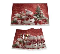 Lot de 4 sets de table en vinyle pour tables de salle à manger, cuisine, résistants à la chaleur, lavables et lavables en PVC