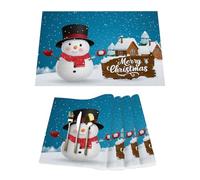 Lot de 4 sets de table en vinyle pour tables de salle à manger, cuisine, résistants à la chaleur, lavables et faciles à nettoyer