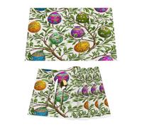 Lot de 4 sets de table en vinyle pour tables de salle à manger, cuisine, résistants à la chaleur, lavables et faciles à nettoyer