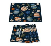 Lot de 4 sets de table en vinyle pour tables de salle à manger, cuisine, résistants à la chaleur, lavables et faciles à nettoyer