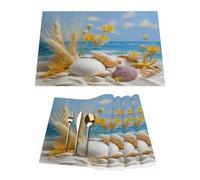 Lot de 4 sets de table en vinyle pour tables de salle à manger, cuisine, résistants à la chaleur, lavables et faciles à nettoyer