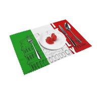 Lot de 4 sets de table en vinyle tissé avec drapeau italien du Colisée romain, lavables et durables, pour intérieur/extérieur