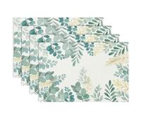 Lot de 4 Sets de Table Fleurs Printemps, Marguerite Libellule, Sets de Table Lavable, Parfait pour Décoration de Table de Cuisine, Fêtes et Vacances, Lavables et Résistants