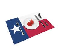 Lot de 4 sets de table imprimés drapeau du Texas, 30,5 x 45,7 cm, pour cuisine et salle à manger