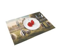 Lot de 4 sets de table isothermes imprimés de moutons mignons pour une utilisation en intérieur ou en extérieur