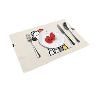 Lot de 4 sets de table isothermes Mondrian Abstractionisme Petit Animal Imprimé Sets de table isolants pour l'intérieur ou l'extérieur