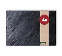 Lot de 4 sets de table lavables - Aspect ardoise - Aspect pierre - 43 cm - Sets de table pour table à manger, salon, table