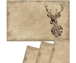 Lot de 4 sets de table lavables - Décoration de table de style maison de campagne - Silhouette de cerf - 43 cm - Sets de table pour table à manger, salon, table
