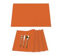 Lot de 4 sets de table orange en vinyle de couleur unie pour tables de salle à manger, sets de table de cuisine, résistants à la chaleur, lavables et lavables en PVC