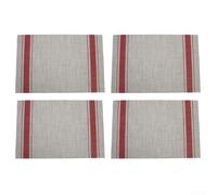 Lot de 4 sets de table pour table de salle à manger, fabriqués avec des couches résistantes en PVC et PET, offrent une défense thermique et un entretien simple avec de l'eau ou un chiffon (rouge)