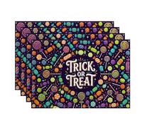 Lot de 4 sets de table rectangulaires lavables et antidérapants pour cuisine, intérieur et extérieur, dîner, barbecue, fête, chocolat, violet, 45,7 x 30,5 cm