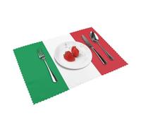Lot de 4 sets de table résistants à la chaleur - 45 x 30 cm - Motif drapeau de l'Italie - Antidérapant - Pour cuisine, salle à manger, intérieur et extérieur