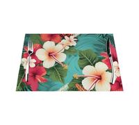 Lot de 4 sets de table résistants à la chaleur antidérapants pour table de salle à manger, table hawaïenne, lavables, en PVC tissé pour fête, cuisine, salle à manger, 45 x 30 cm