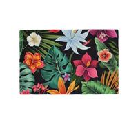 Lot de 4 sets de table résistants à la chaleur imprimés de fleurs tropicales, antidérapants, double couche, 45 x 30 cm