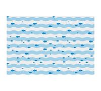 Lot de 4 sets de table résistants et lavables Motif vague Bleu 45 x 30 cm
