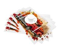 Lot de 4 sets de table rétro en vinyle pour tables de salle à manger, cuisine, résistants à la chaleur, lavables et lavables en PVC