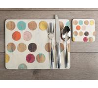 Sets de table Creative Tops Premium, lot de 4 sets de table, sets de table en liège avec coins arrondis, collection de motifs rétro multicolores, 4 sets de table, 40cm par 29cm chacun