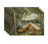 Lot de 4 sets de table saisonniers pour maison, repas à la maison, fête des animaux domestiques, fête de vacances, cuisine, 30,5 x 45,7 cm