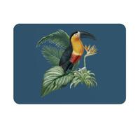 Lot de 4 Sets de Table Souple Dessous en liège Napperons Bleu - Ara Oiseau Tropical Exotique Jungle Toucan Perroquet - Grand Format 39,5 x 28,5 cm