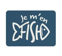 Lot de 4 Sets de Table Souple Dessous en liège Napperons Bleu - Je m'en Fish Jeu de Mot Poisson Humour - Grand Format 39,5 x 28,5 cm