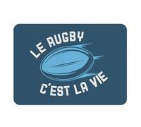 Lot de 4 Sets de Table Souple Dessous en liège Napperons Bleu - Le Rugby C'est la Vie Sport XV Ballon Stade France - Grand Format 39,5 x 28,5 cm