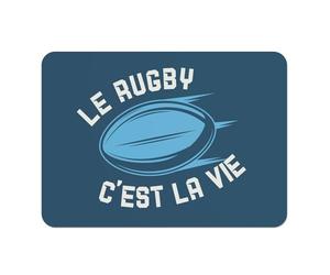 Lot de 4 Sets de Table Souple Dessous en liège Napperons Bleu - Le Rugby C'est la Vie Sport XV Ballon Stade France - Grand Format 39,5 x 28,5 cm