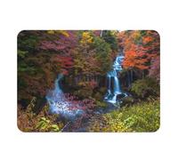 Lot de 4 Sets de Table Souple Dessous en liège Napperons Cascade dans la Foret d'automne Paysage Sauvage - Grand Format 39,5 x 28,5 cm