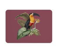 Lot de 4 Sets de Table Souple Dessous en liège Napperons Rouge - Ara Oiseau Tropical Exotique Jungle Toucan Perroquet - Grand Format 39,5 x 28,5 cm
