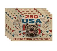 Lot de 4 sets de table vintage 4 pièces motif chien Corso 250 Years Cane Corso, 30,5 x 45,7 cm, 4 pièces pour dîner à la maison, fête des fêtes américaines, décoration de cuisine